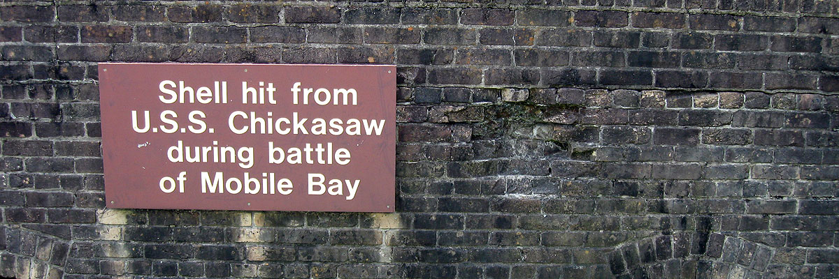 USS Chickasaw damage at Fort Gaines from the Battle of Mobile Bay